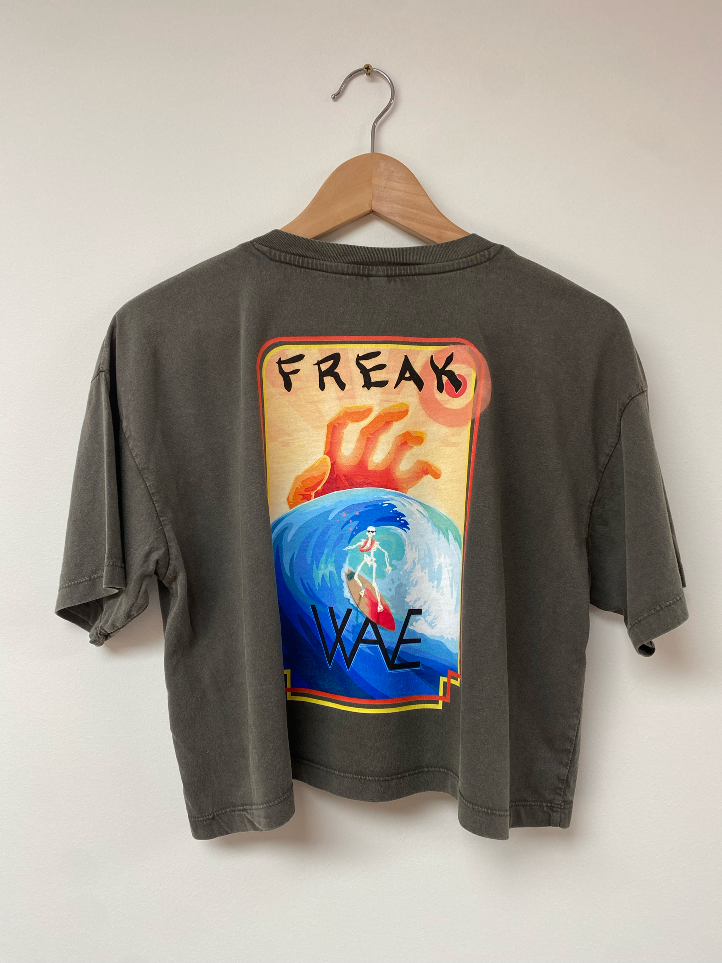 Loose Crop | Freak Wave - Stonewash Grey