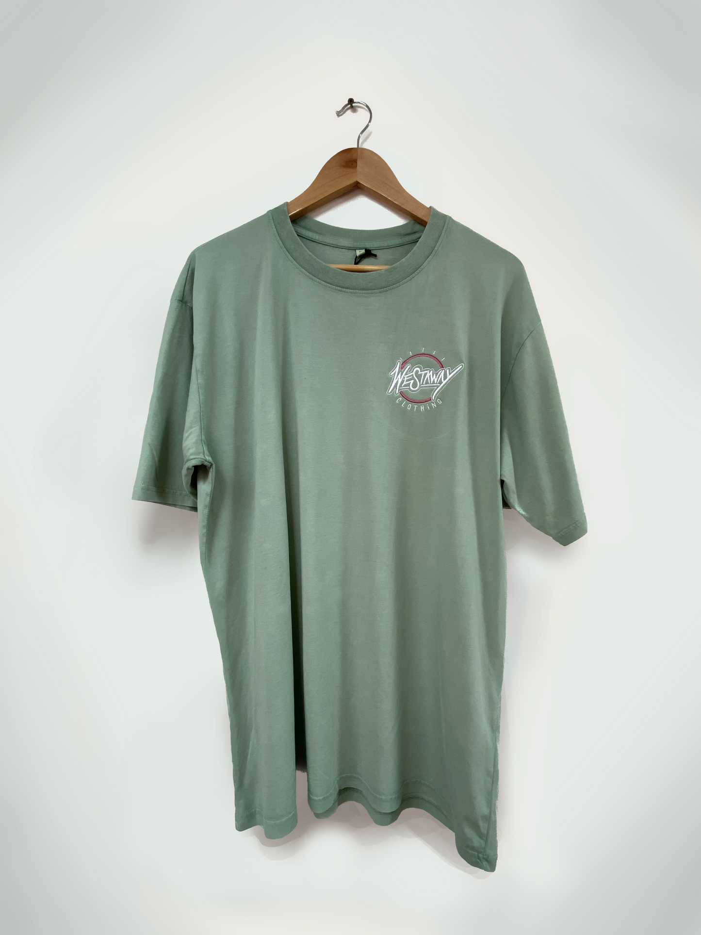 Oversize Tee | Floral Fantasy - Stonewash Slate Green